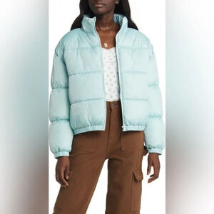 BP Water Resistant Puffer Jacket NEW xl in teal tide (mint) women’s coat cropped